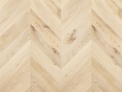 Postaršená dřevěná podlaha Chevron Pelgrim Elegance Přírodní bílá
